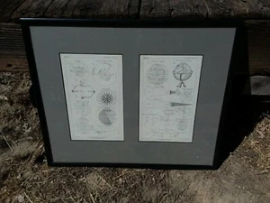 Vintage Framed Pages Geographie Universelle Geometry Decor School Classroom - Picture 1 of 5