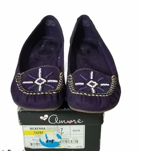 Mia Amore lila Perlen Mokassin Stil Damenschuhe Größe 7 74292 McKenna Slipper - Bild 1 von 12