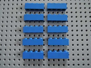 Lego 10 x Stein Baustein Basic 3010 1x4 blau - Bild 1 von 1