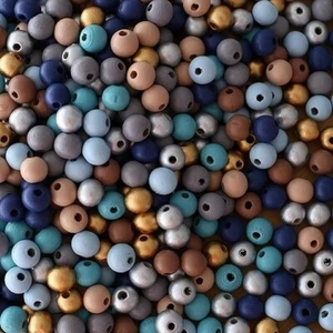 Wood Beads Metallic 8mm Round Bulk Lot Jewelry Making Supplies Set Bulk 1000pcs - Picture 1 of 1