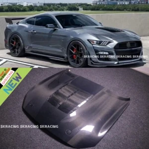 For 18-23 Ford Mustang Real Carbon Fiber Bodykits Engine Hood Panel Cover Bonnet - Picture 1 of 14