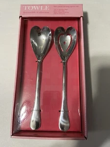 Towle Irresistible Collection 2 Pc Stainless Steel Serving Spoon Set NIB-heart - Picture 1 of 4