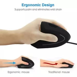 USB Wired Left Hand Vertical Mouse Ergonomic Gaming Mouse Wrist Healthy Mouse TG - Picture 1 of 11