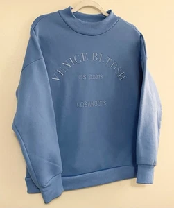 Suéter Pullover Los Angeles Venice Beach Para Hombres Cuello Redondo Azul - Imagen 1 de 12