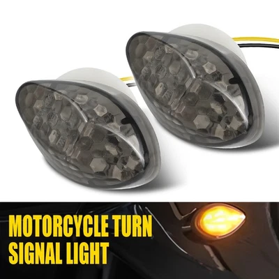 2X Mini Indicador de Señal de Giro Universal para Motocicleta Lámpara de Luz Intermitente Ámbar Foto 1 de 4
