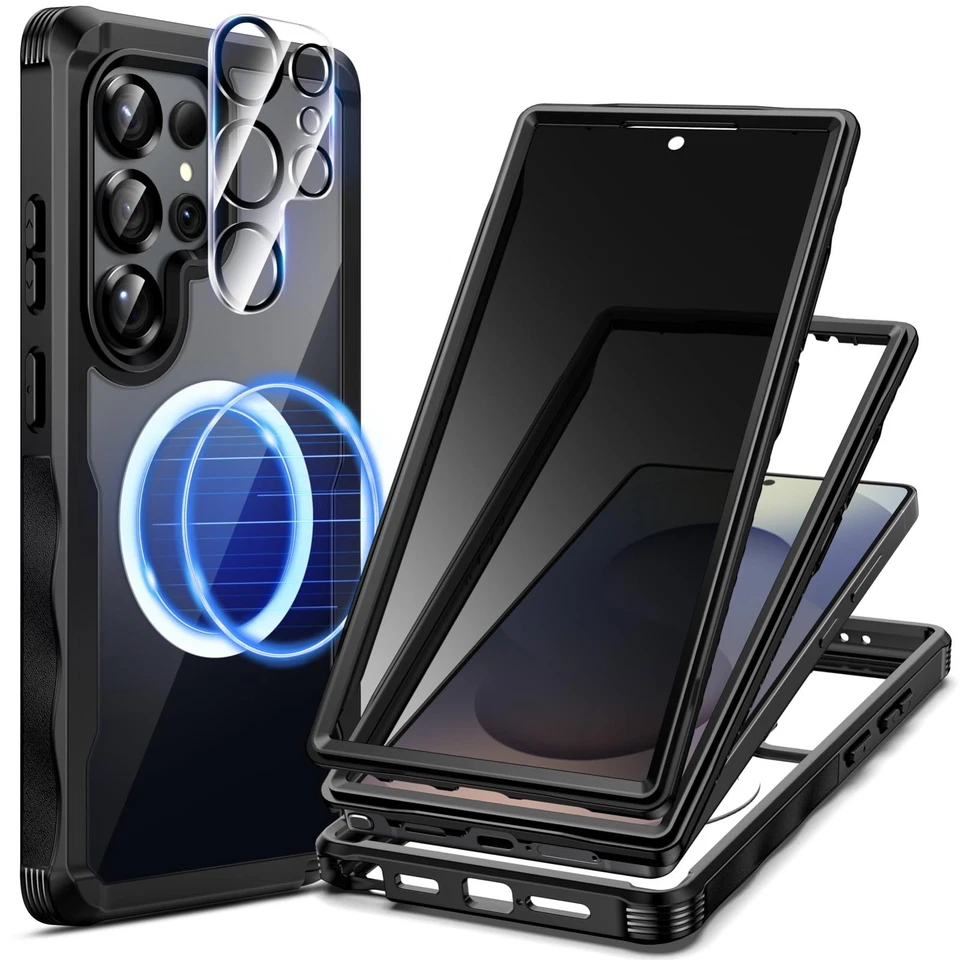 Funda magnética seacosmo para Samsung Galaxy S25 Ultra, cuerpo completo a prueba de golpes parachoques Foto 1 de 4