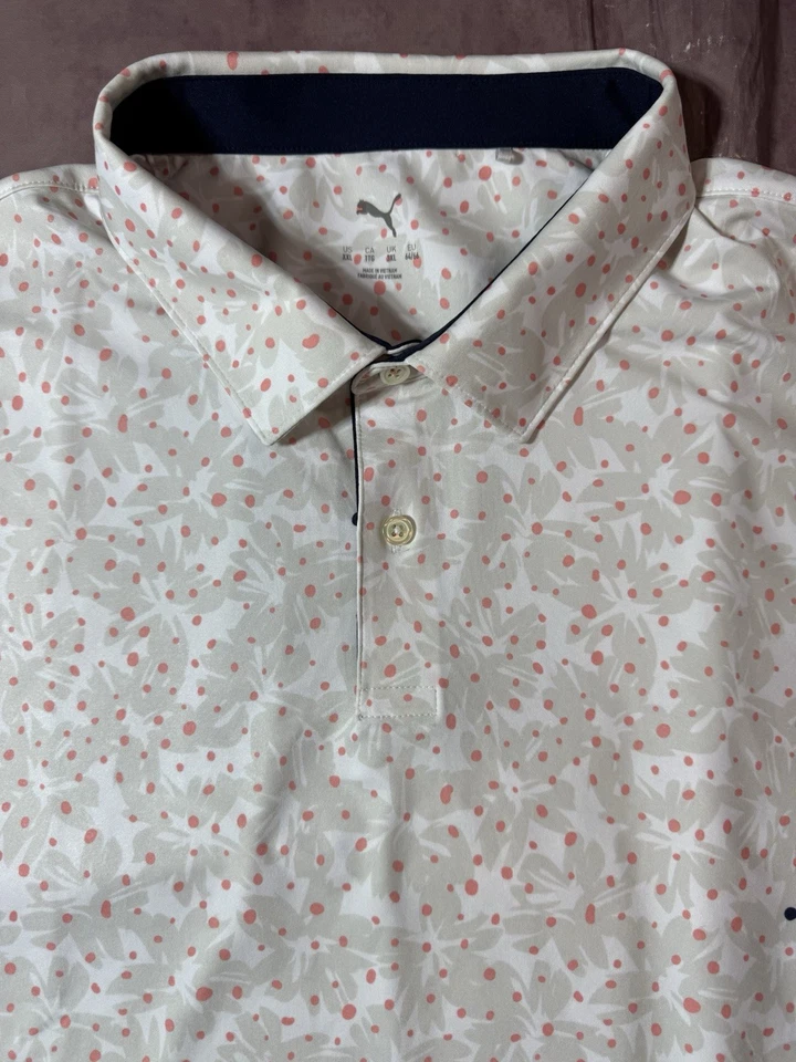 Puma Pique Botanic Golf Polo Shirt Men’s Size 2XL XXL Geometric Pattern PGA - Image 1 of 4