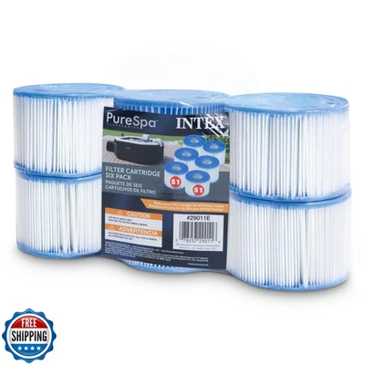 Intex 29011E Type S1 PureSpa Easy Set Pool Spa Hot Tub Filter Replacement Car - Image 1 of 4