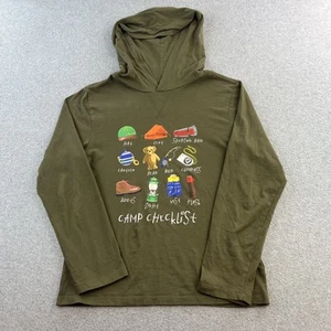 Ralph Lauren Hoodie Shirt Boys Medium Camp Checklist Graphic Long Sleeve Logo - Picture 1 of 8