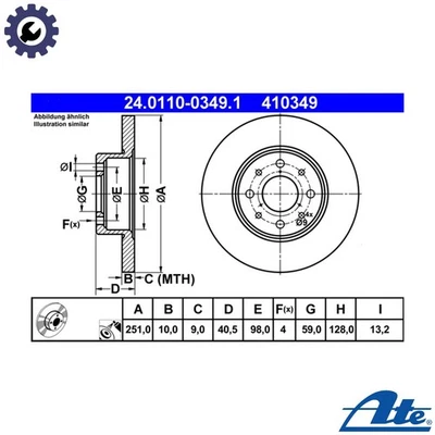 2x BRAKE DISC 24.0110-0349.1 FOR ALFA ROMEO 199B6/312A2.000 0.9L 2cyl MITO 1.2L - Image 1 of 4