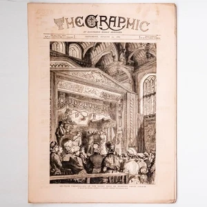 The Graphic August 20 1881 Illustrated Victorian Newspaper Antique Hampton Court - Picture 1 of 9