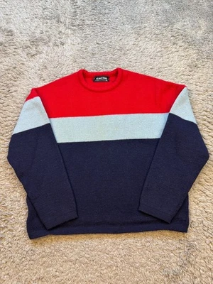 Vtg Demetre Sweater Men Medium Colorblock Virgin Wool Ski Crewneck Pullover - Image 1 of 4