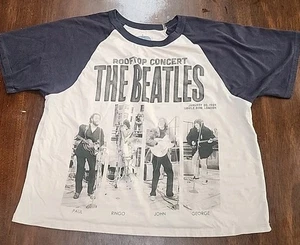 The Beatles - Rooftop Concert 1969 T-Shirt schwarz/hellbraun Damen Crop Large T20 - Bild 1 von 5