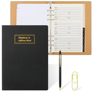 Refillable Address Book with Alphabetical Tabs W/Pockets 648 Large Print Te - Picture 1 of 7