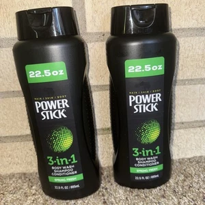 2 X Power Stick Champú Acondicionador Jabón Corporal 3 en 1 Primavera Fresco 22.5oz - Imagen 1 de 2