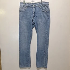 Jeans uomo collezione Peter Millar 34x30 blu denim gamba affusolata lavaggio chiaro blu - Foto 1 di 14