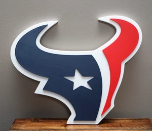 Letrero con el logotipo de los Houston Texans - Arte en estante de pared y escritorio 3D - Imagen 1 de 1