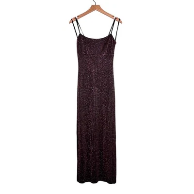 Y2K My Michelle M Maxi Dress Black Purple Sparkle Metallic Whimsigoth Fairy - Image 1 of 4