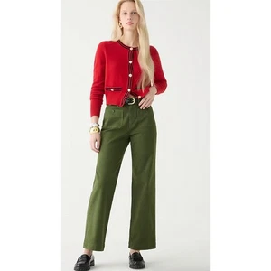 J.Crew Sailor Slim Wide Leg Chino Hose Fatigue Green Utility Cropped Gr. 27 - Bild 1 von 12