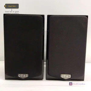 2 X QUAD LITE SATELLITE 2 SPEAKERS WIRED SPEAKER PAIR BLACK - Picture 1 of 8