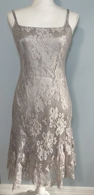 Moda International Dress Womens Size 6 Y2K Floral Cottagecore Lace Silk Lined - Image 1 of 4