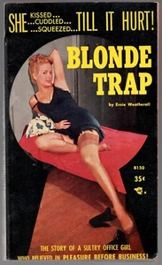 BLONDE TRAP 1950s sleazy sultry office girl vintage Paperback Beacon B150 nylons - Bild 1 von 8