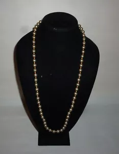 Vintage Silber/Gold Ton Metall Kugel Perlen Mode Halskette 29" - FN0133 - Bild 1 von 3