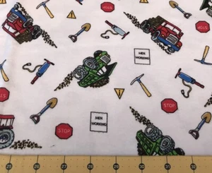 Men Working 33” X 45”  Flannel fabric Sold By The Yard #1242 - Picture 1 of 1