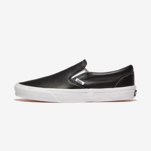 VANS Clásico Sin Cordones Cuero Negro Blanco Hombre Mujer Tenis ✅Varias Tallas - Imagen 1 de 6