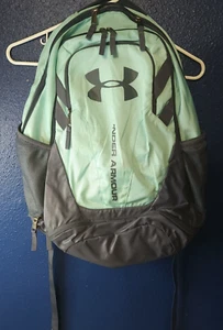 UNDER ARMOUR STORM Hustle Gray Black with Teal Backpack - Picture 1 of 10