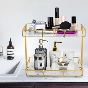 2-Tier Bathroom Organizer Countertop Perfume Organizer Makeup Storage Holder - Picture 1 of 24