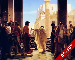 ECCE HOMO BEHOLD THE MAN JESUS PAINTING CHRISTIAN BIBLE ART REAL CANVAS PRINT - Picture 1 of 5