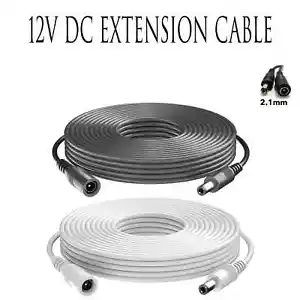 DC Power Supply Extension Cable 12V for CCTV Camera/PSU Lead 2m/3m/5m/10m/15m UK - Picture 1 of 15