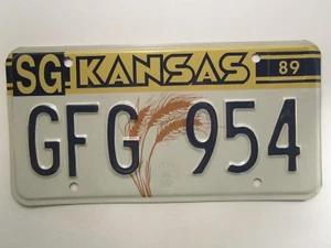 *Unused* LICENSE PLATE Car Tag 1989 KANSAS GFG 954 Sedgwick County [Z266] - Picture 1 of 1