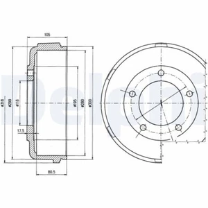 2x DELPHI Bremstrommel Trommeln Trommelbremse Hinten BF478 - Bild 1 von 1