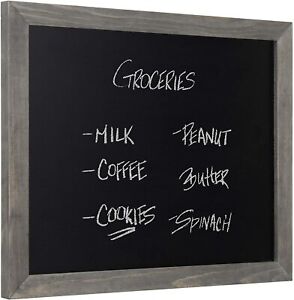 MyGift Rustic Gray Wood Framed Wall-Mounted Chalkboard Sign, 13 x 16-Inch