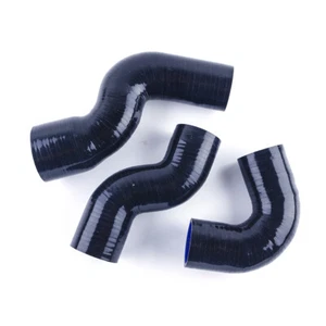 Black For LAND ROVER DEFENDER 2.5 TD5 90 110 1990+ SILICONE TURBO HOSE KIT - Picture 1 of 11