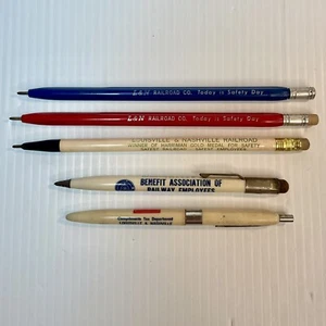 L & N Railroad 4 Pen and 1 Pencil lot of 5 All Different- Safety, Tax Dept, BARE - Picture 1 of 24