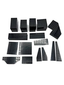 LEGO bulk lot 50 BLACK PLATES 4x6 4x8 4x10 4x12 6x6 6x8 8x8 and more - Picture 1 of 2