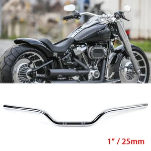 For Harley Dyna Softail Fatboy Custom 1" 25mm Drag Handlebar Rise Tracker Chrome - Picture 1 of 13