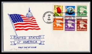 US FDC # 2517 "F" Flower Unknown COMBO 1991, 0a969 - Picture 1 of 1