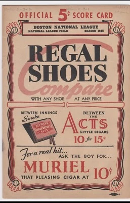 1938 Cardinals V Boston Braves Bees program HURRICANE OF 38 GM Dizzy Dean Win⚾️ - Image 1 of 4