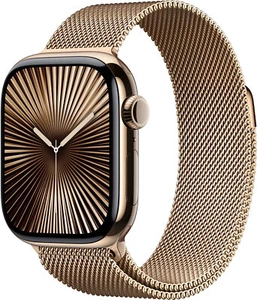 APPLE Watch S10 GPS+Cell 46 mm Titan Milanaisearmband gold MX003QF/A B-Ware - Bild 1 von 3