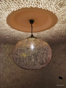Lampada a sospensione marocchina ottone, lampada marocchina, lampada a sospensione lampada da soffitto marocchina - Foto 1 di 4