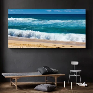 Canvas Painting Sea Beach Landscape Canvas Wall Art Prints Art Wall Decor Poster - Picture 1 of 7