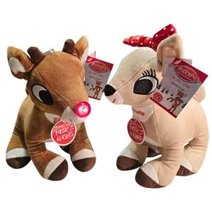 Rudolph das Rentier mit der roten Nase & Clarice 10 in leuchtendem musikalischem Plüschpaar Neu mit Etikett - Bild 1 von 17