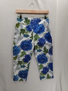 Pantalones al Tobillo CHICO'S Floral Cremallera Lateral Talla-0/4 - Imagen 1 de 8
