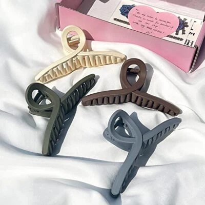 Hair Claw Clips Large No Slip Big Matte 4.3 Inch Jaw white,green,blue,brown - Image 1 of 4