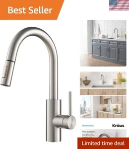 Rubinetto Cucina Acciaio Inox Doppia Funzione con Spruzzatore Estraibile Moderno - Foto 1 di 11