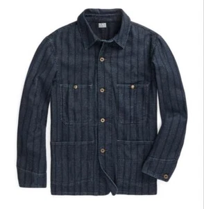 RRL Ralph Lauren Indigo Rayas Sarga Camisa Chaqueta S Para Hombre #EA ZDA - Imagen 1 de 9